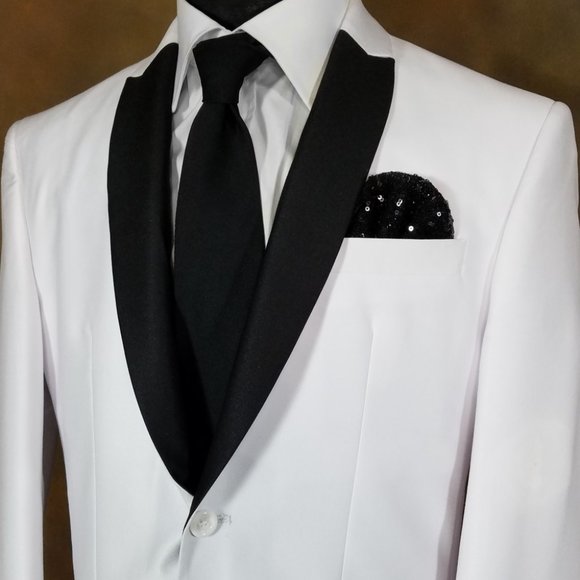 New! Men's Black Sequin Pre-Folded Pocket Square Insert - Picture 2 of 7